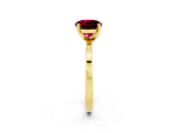 Yellow gold Round Cut Garnet Solitaire Engagement Ring with Classic Band and Four-Prong Setting_26
