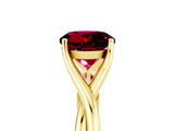 Yellow gold Round Cut Garnet Solitaire Twist Band Prong Setting Ring_41