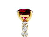 Yellow gold Round Cut Garnet Solitaire with Side Stones, Pave Band, Four-Prong Setting_41