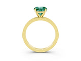 Yellow gold Round Cut Green Sapphire Milgrain Pavé Engagement Ring with Four-Prong Setting_3