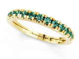 Yellow gold Round Cut Green Sapphire Pavé Set Thin Band_1