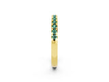 Yellow gold Round Cut Green Sapphire Pavé Set Thin Band_2