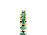 Yellow gold Round Cut Green Sapphire Pavé Set Thin Band_5