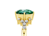 Yellow gold Round Cut Green Sapphire Ring with Side Stones and Four-Prong Setting_41