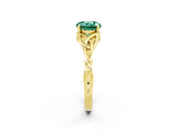 Yellow gold Round Cut Green Sapphire Solitaire Celtic Knot Ring with Four-Prong Setting_14