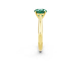 Yellow gold Round Cut Green Sapphire Solitaire Engagement Ring with Cathedral Setting and Four-Prong Mount_26