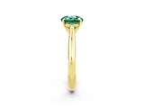 Yellow gold Round Cut Green Sapphire Solitaire Engagement Ring with Cathedral Setting and Four-Prong Mount_32