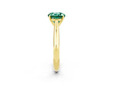 Yellow gold Round Cut Green Sapphire Solitaire Engagement Ring with Cathedral Setting and Four-Prong Mount_68