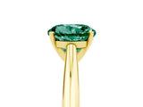 Yellow gold Round Cut Green Sapphire Solitaire Engagement Ring with Cathedral Setting and Four-Prong Mount_71