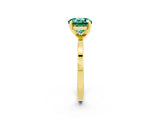 Yellow gold Round Cut Green Sapphire Solitaire Engagement Ring with Classic Band and Four-Prong Setting_26