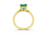 Yellow gold Round Cut Green Sapphire Solitaire Engagement Ring with Classic Band and Four-Prong Setting_27