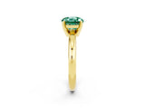 Yellow gold Round Cut Green Sapphire Solitaire Engagement Ring with Round Band and Four-Prong Setting_2