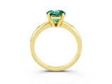 Yellow gold Round Cut Green Sapphire Solitaire Engagement Ring with Round Band and Four-Prong Setting_3