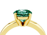 Yellow gold Round Cut Green Sapphire Solitaire Engagement Ring with Round Band and Four-Prong Setting_4