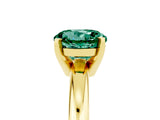 Yellow gold Round Cut Green Sapphire Solitaire Engagement Ring with Round Band and Four-Prong Setting_5