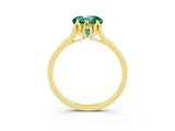 Yellow gold Round Cut Green Sapphire Solitaire Ring with Flower Prong Setting and Classic Band_15