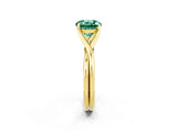 Yellow gold Round Cut Green Sapphire Solitaire Twist Band Prong Setting Ring_61