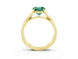 Yellow gold Round Cut Green Sapphire Solitaire Twist Band Prong Setting Ring_62