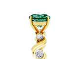 Yellow gold Round Cut Green Sapphire Solitaire Twisted Band with Round  Accents and Prong Setting_17