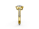 Yellow gold Round Cut Halo Diamond Pave Band Ring with Four-Prong Setting_62