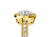 Yellow gold Round Cut Halo Diamond Pave Band Ring with Four-Prong Setting_65