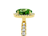 Yellow gold Round Cut Halo Diamond Pave Band with Prong Setting_5