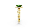 Yellow gold Round Cut Halo Diamond Solitaire with Filigree Band and Four-Prong Setting_2