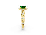 Yellow gold Round Cut Halo Diamond Solitaire with Filigree Band and Four-Prong Setting_2