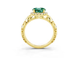 Yellow gold Round Cut Halo Diamond Solitaire with Filigree Band and Four-Prong Setting_3