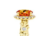Yellow gold Round Cut Halo Diamond Solitaire with Filigree Band and Four-Prong Setting_5