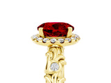Yellow gold Round Cut Halo Diamond Solitaire with Filigree Band and Four-Prong Setting_5