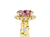 Yellow gold Round Cut Halo Diamond Solitaire with Filigree Band and Four-Prong Setting_5
