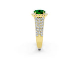 Yellow gold Round Cut Halo Pavé Diamond Engagement Ring with Split Shank and Four-Prong Setting_2