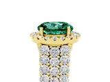 Yellow gold Round Cut Halo Pavé Diamond Engagement Ring with Split Shank and Four-Prong Setting_5