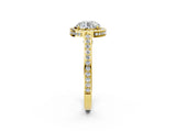 Yellow gold Round Cut Halo Pave Split Shank Prong Setting Ring_35