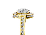 Yellow gold Round Cut Halo Pave Split Shank Prong Setting Ring_38