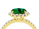 Yellow gold Round Cut Halo Round Diamond Pavé Band Four-Prong Ring_4