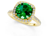Yellow gold Round Cut Halo Round Diamond Pavé Band with Four-Prong Setting_1