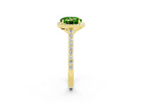 Yellow gold Round Cut Halo Round Diamond Pavé Band with Four-Prong Setting_2