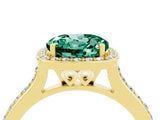 Yellow gold Round Cut Halo Round Diamond Pavé Band with Four-Prong Setting_4