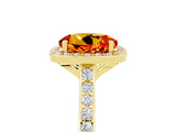 Yellow gold Round Cut Halo Round Diamond Pavé Band with Four-Prong Setting_5