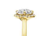 Yellow gold Round Cut Halo Round Diamond Solitaire Engagement Ring with Pave Band and Four-Prong Setting_20