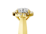 Yellow gold Round Cut Halo Solitaire Engagement Ring with Square Band and Four-Prong Setting_71