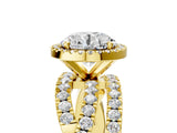 Yellow gold Round Cut Halo Split Shank Prong Setting Ring_17