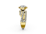 Yellow gold Round Cut Halo Split Shank Prong Setting Ring_93