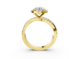 Yellow gold Round Cut Halo Split Shank Prong Setting Ring_94