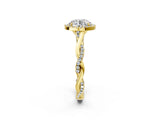 Yellow gold Round Cut Halo Twist Band with Four-Prong Setting_17