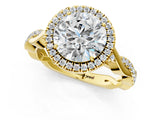 Yellow gold Round Cut Halo Twist Band with Four-Prong Setting_4