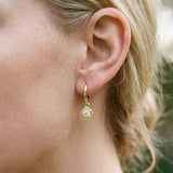 14K Yellow Gold 0.56 Carat F-G VS-SI Round Cut Milgrain Bezel Set Leverback Earrings