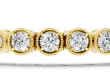 Yellow gold Round Cut Milgrain Bezel Set Tennis Bracelet_3